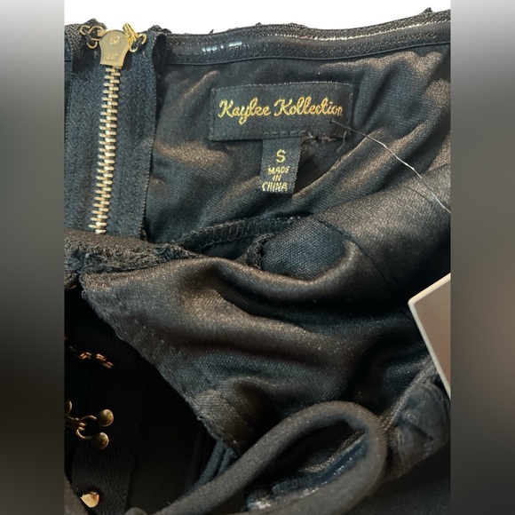 Kaylee Kollection Take Me Out Black Lace Sleeve Dress, Form Fitting Size Small. - Picture 9 of 12